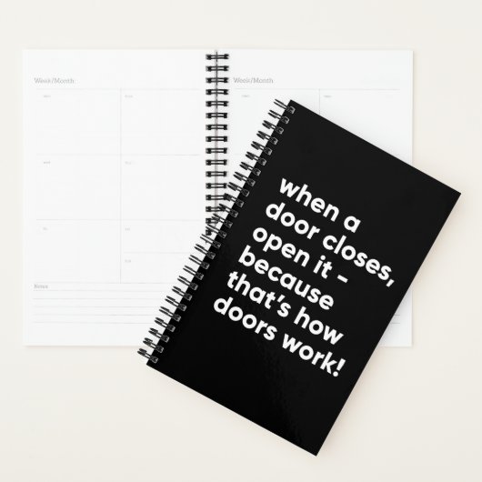 Funny Inspirerend Quote in Black and White Planner (Display)