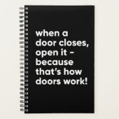 Funny Inspirerend Quote in Black and White Planner (Voorkant)