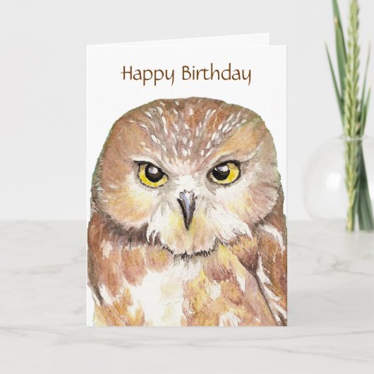 Funny Insult Owl Birthday Card Kaart (Voorkant)