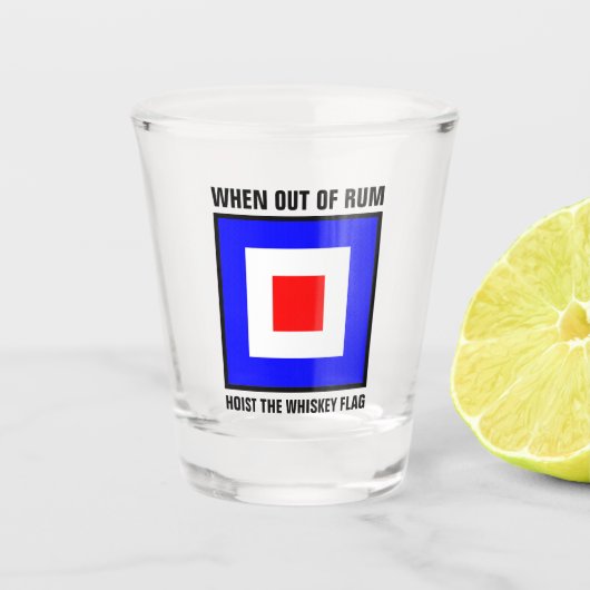 Funny International Maritime Whiskey Signal Flag Shot Glas (Voorkant)