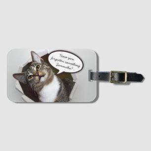 Funny Interruption Cat Personalized Message Bagagelabel