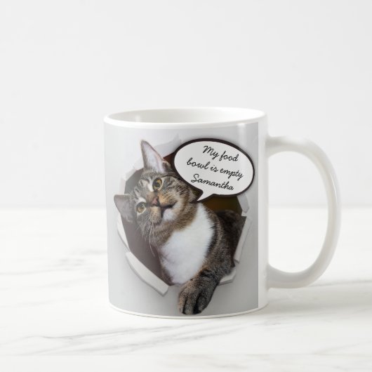 Funny Interruption Cat Personalized Message Koffiemok (Rechts)