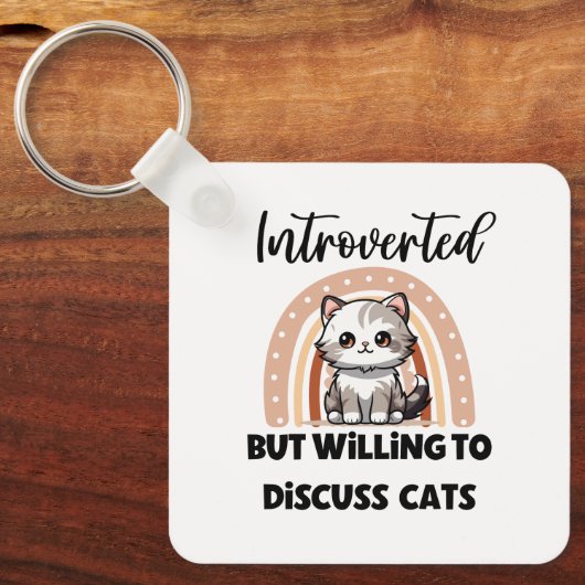 Funny Introvert Cat Lover Quote Sleutelhanger (Voorkant)