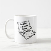 Funny Introvert Cat Mug – Too Tired To Care (Gauche)