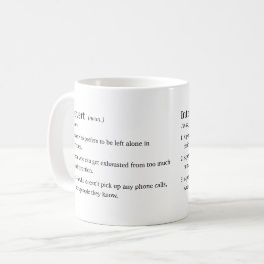Funny Introvert Definition Coffee Cup Koffiemok (Voorkant links)