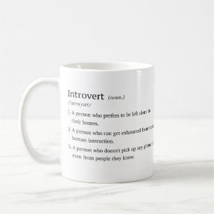 Funny Introvert Definition Coffee Cup Koffiemok