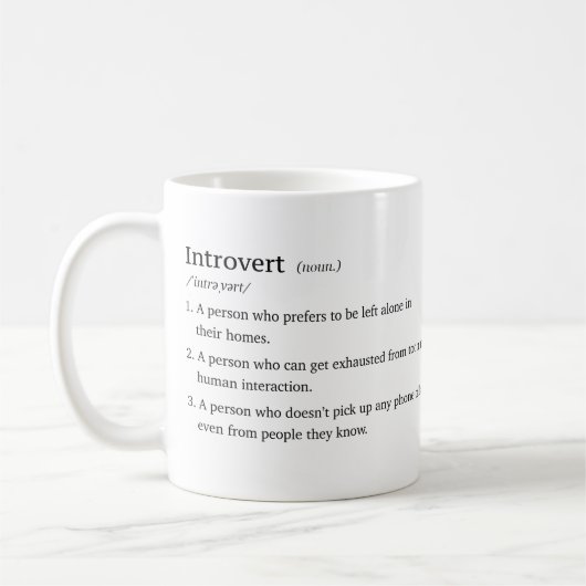 Funny Introvert Definition Coffee Cup Koffiemok (Links)