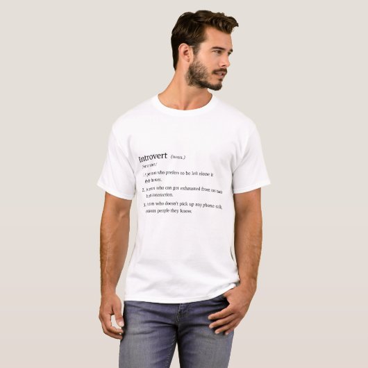 Funny Introvert Definition T-shirt (Voorkant volledig)
