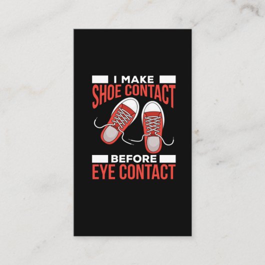 Funny Introvert Shoe Lover Vermijd oogcontact Visitekaartje (Voorkant)
