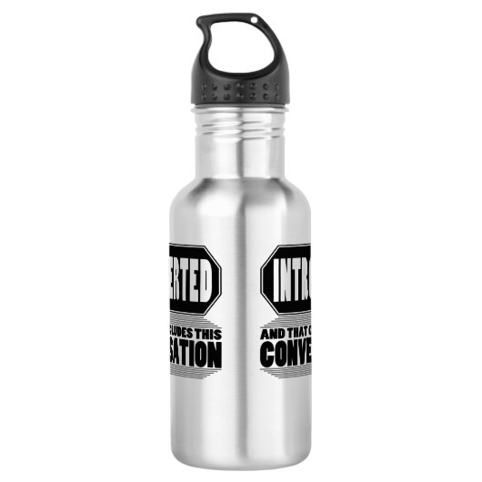 Funny Introvert Water Fles (Achterkant)