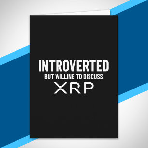Funny Introverted XRP Cryptocurrency Citaat Kaart