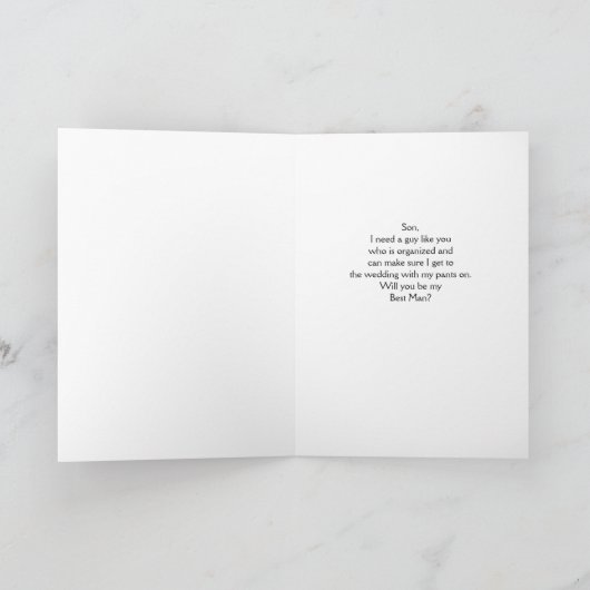 Funny Invitation for Son to be Best Man, Retro (Binnen)