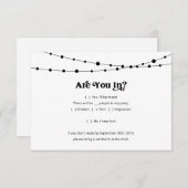 Funny Invitation Reply Kaart invoegen (Voorkant / Achterkant)