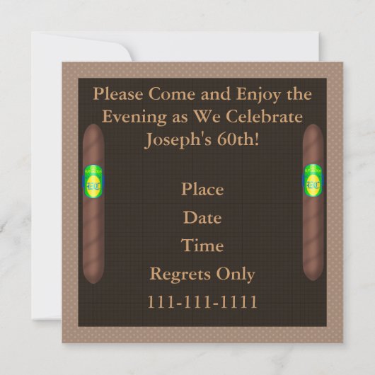 FUNNY Invitations personnalisées pour le 60e anniv (Dos)