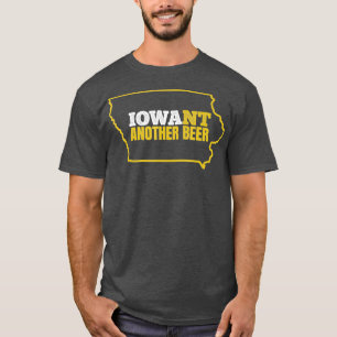 Funny Iowa Beer Distress Iowa State Map T-shirt