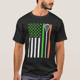 Funny Irish American Flag Lacrosse St. Patrick's T-shirt