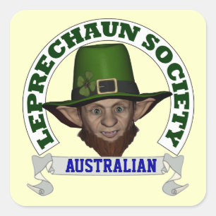 Funny Irish AUSTRALIAN leprechaun society Vierkante Sticker