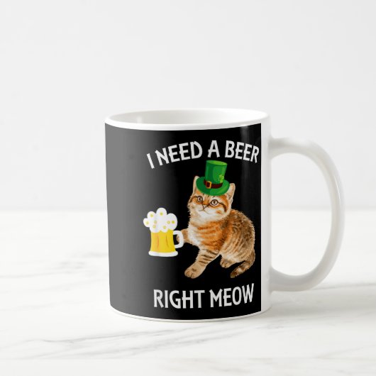 Funny Irish Beer Cat St Patricks Day Drinking With Koffiemok (Rechts)
