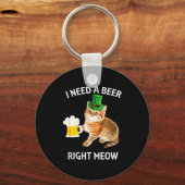 Funny Irish Beer Cat St Patricks Day Drinking With Sleutelhanger (Voorkant)
