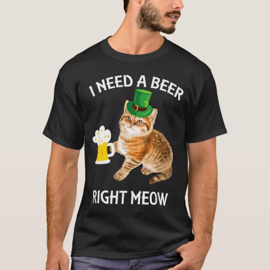 Funny Irish Beer Cat St Patricks Day Drinking With T-shirt (Voorkant)