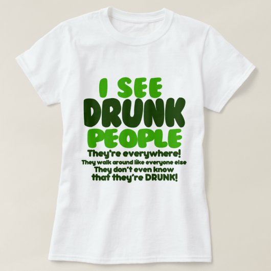 Funny Irish Beer Drink T-shirt (Design voorkant)