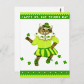 Funny Irish Cat Ireland Briefkaart (Voorkant / Achterkant)