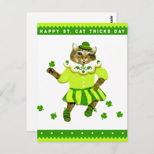 Funny Irish Cat Ireland Briefkaart (Voorkant / Achterkant)