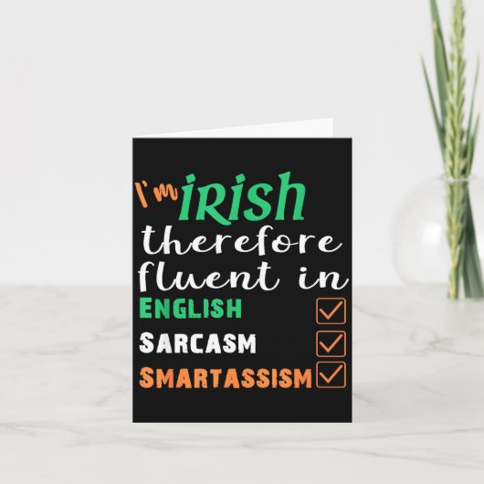 Funny Irish Fluent In Smart St Patricks Gift Kaart (Voorkant)