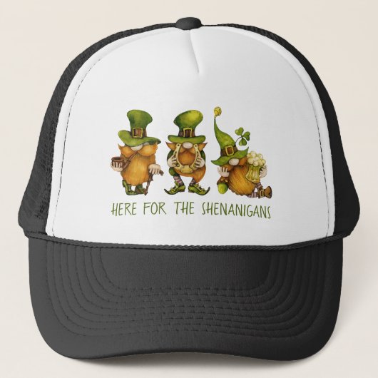 Funny Irish Gnomes Custom St Patrick's Day Trucker Pet (Voorkant)