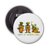 Funny Irish Gnomes Happy St Patrick's Day Button Flesopener (Voorkant)