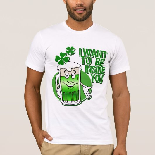 Funny Irish Green Beer Humor T-shirt (Voorkant)