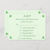 Funny Irish Green Wedding RSVP Invitation Card (Devant / Derrière)