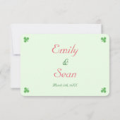 Funny Irish Green Wedding RSVP Invitation Card (Dos)