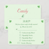 Funny Irish Green Wedding RSVP Invitation Kaart (Voorkant / Achterkant)