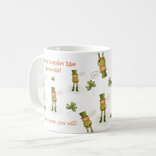 Funny Irish Language Leprechaun Mug (Devant gauche)