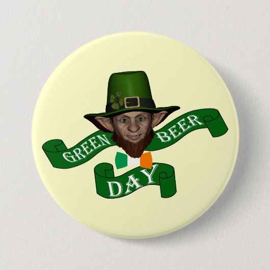 Funny Irish leprechaun Ronde Button 7,6 Cm (Voorkant)