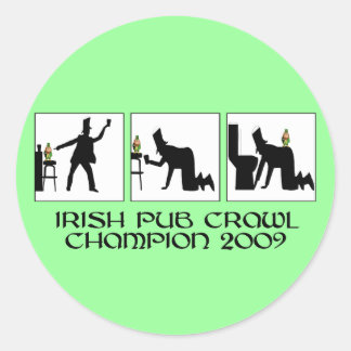 Funny Irish pub crawt Ronde Sticker