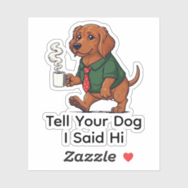 Funny Irish Setter Spaniel Business Suit Coffee  Sticker