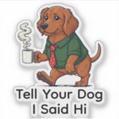 Funny Irish Setter Spaniel Business Suit Coffee  Sticker (Voorkant)