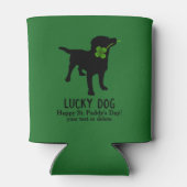 Funny Irish St. Patrick's Day Black Lab Lucky Dog Blikjeskoeler (Achterkant)