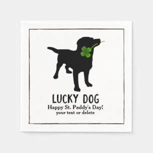 Funny Irish St. Patrick's Day Black Lab Lucky Dog Servetten