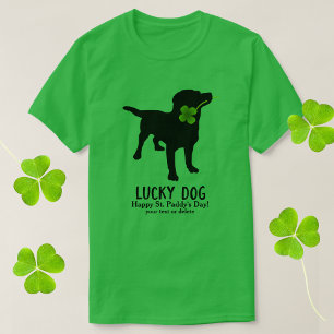 Funny Irish St. Patrick's Day Black Lab Lucky Dog T-shirt