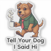 Funny Irish Terrier Dog Business Suit Coffee Sticker (Voorkant)