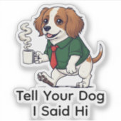 Funny Irish Water Spaniel Business Suit Coffee  Sticker (Voorkant)