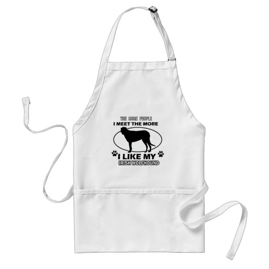 Funny irish wolfshond design standaard schort (Voorkant)