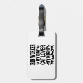 Funny Iron Worker by Day Cat Lover by Night Bagagelabel (Achterkant verticaal)