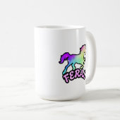 Funny Ironic Feral Unicorn Rainbow Mug (Devant droit)