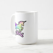Funny Ironic Feral Unicorn Rainbow Mug (Devant gauche)