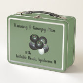 Funny Irritable Lawn Bowls Man, Metal Lunchbox (Voorkant)