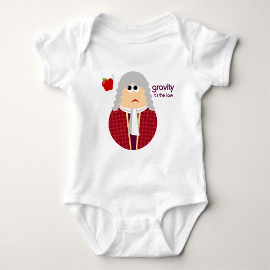 Funny Isaac Newton Baby Shirt (Voorkant)